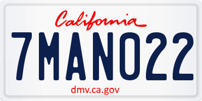 CA license plate 7MAN022