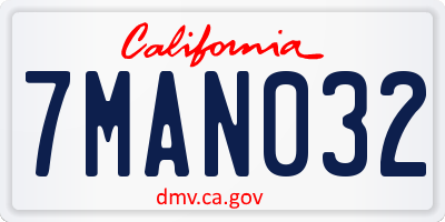 CA license plate 7MAN032