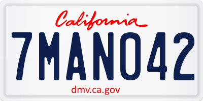 CA license plate 7MAN042