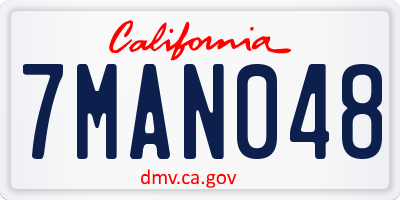 CA license plate 7MAN048