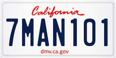 CA license plate 7MAN101