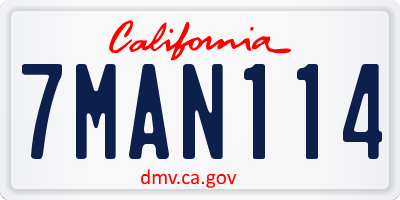 CA license plate 7MAN114