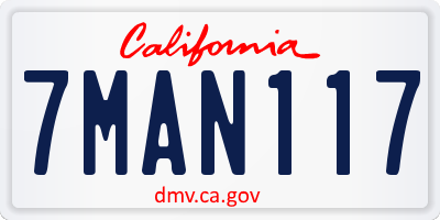 CA license plate 7MAN117