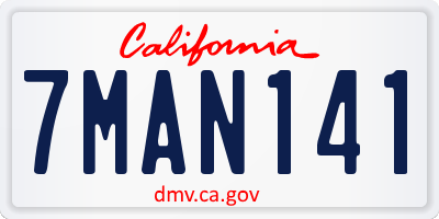 CA license plate 7MAN141