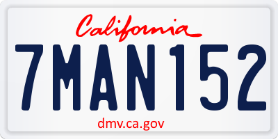 CA license plate 7MAN152