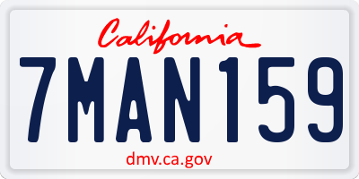 CA license plate 7MAN159