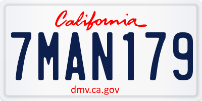 CA license plate 7MAN179
