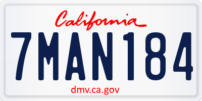 CA license plate 7MAN184