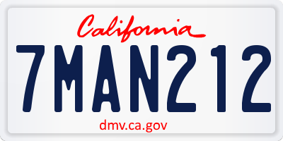 CA license plate 7MAN212