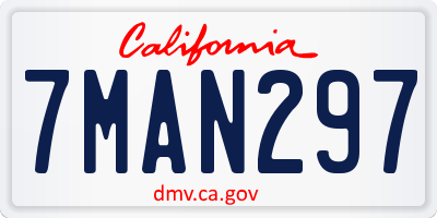 CA license plate 7MAN297