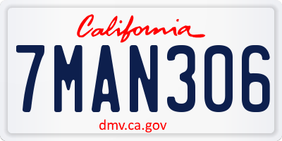 CA license plate 7MAN306