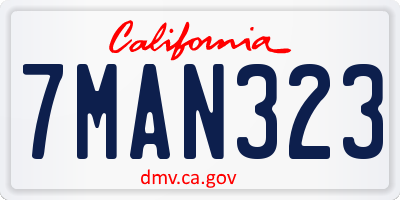 CA license plate 7MAN323