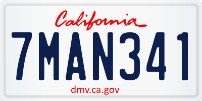 CA license plate 7MAN341