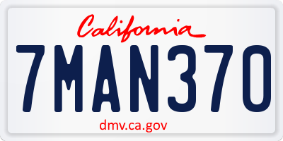 CA license plate 7MAN370