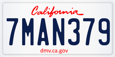 CA license plate 7MAN379