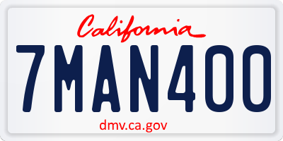 CA license plate 7MAN400