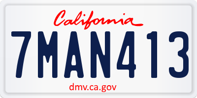 CA license plate 7MAN413