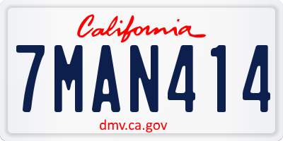 CA license plate 7MAN414