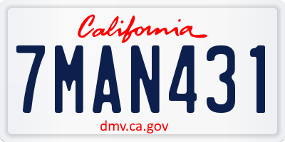 CA license plate 7MAN431
