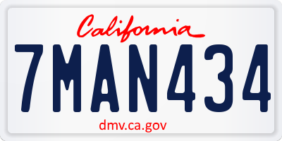 CA license plate 7MAN434