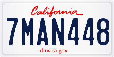 CA license plate 7MAN448
