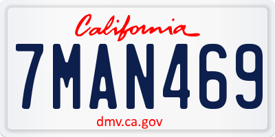 CA license plate 7MAN469