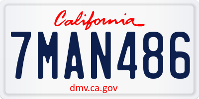 CA license plate 7MAN486