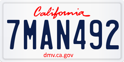 CA license plate 7MAN492