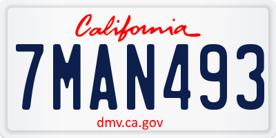 CA license plate 7MAN493