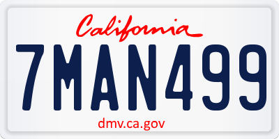 CA license plate 7MAN499