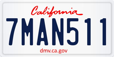 CA license plate 7MAN511