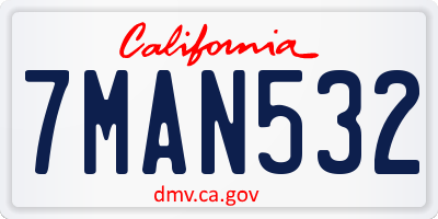 CA license plate 7MAN532