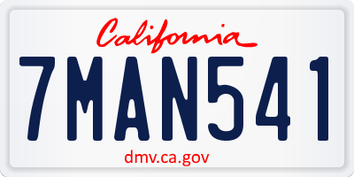 CA license plate 7MAN541