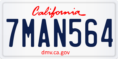 CA license plate 7MAN564