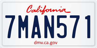 CA license plate 7MAN571
