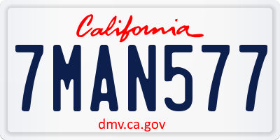 CA license plate 7MAN577
