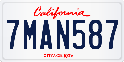 CA license plate 7MAN587