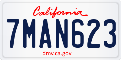 CA license plate 7MAN623