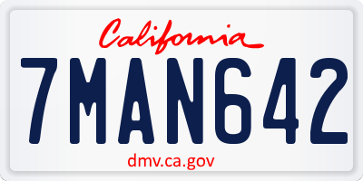 CA license plate 7MAN642