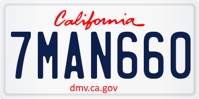 CA license plate 7MAN660