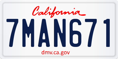 CA license plate 7MAN671