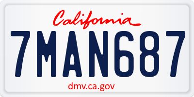 CA license plate 7MAN687