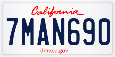CA license plate 7MAN690