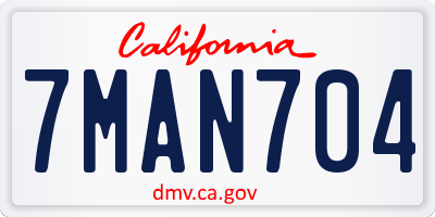CA license plate 7MAN704