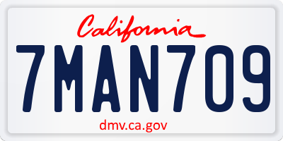 CA license plate 7MAN709