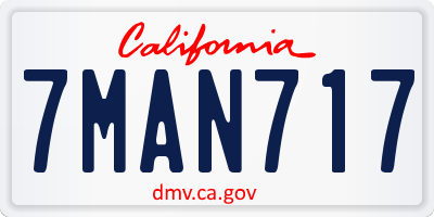 CA license plate 7MAN717