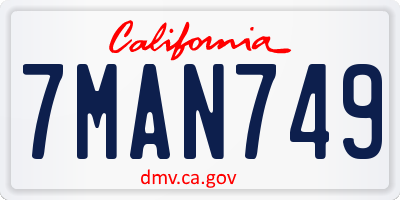 CA license plate 7MAN749