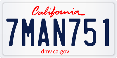 CA license plate 7MAN751