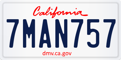 CA license plate 7MAN757