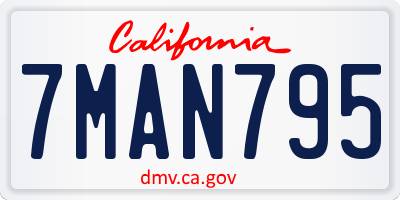 CA license plate 7MAN795